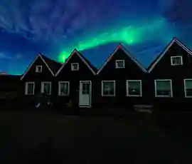 Guesthouse with northern lights